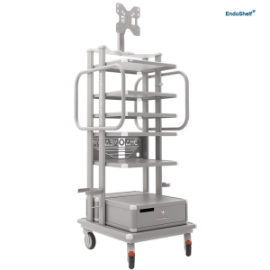 Стойка для эндоскопических аппаратов и устройств EndoShelf® 6 полок, выдвижной ящик