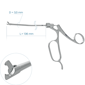 Ножницы носовые клювовидные изогнутые влево (Ø бранш 4 мм)