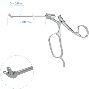 Выкусыватель MACKAY-GRUNEWALD с браншами, изогнутыми вверх под углом 45° (Ø трубки 2.5 мм)