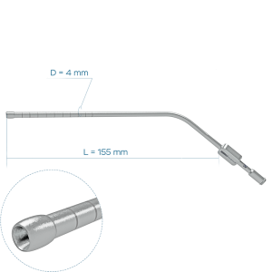 Аспирационная трубка по FERGUSON, Ø4 мм, с оливой, с отверстием регулировки потока