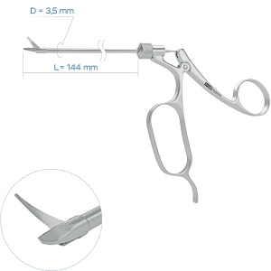 Ножницы носовые изогнутые влево (Ø бранш 4 мм)