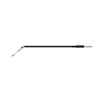 Электрод нож изогнутый, сечение 3 х 0,8 мм, удлиненный стержень (коннектор 2.4 мм)