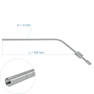 Аспирационная трубка по FERGUSON, Ø4 мм, без оливы, с отверстием регулировки потока