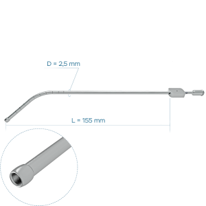 Аспирационная трубка по PLESTER, Ø2.5 мм, с оливой, с отверстием регулировки потока