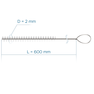 Щетка для чистки рабочего канала уретерореноскопов 2 мм