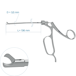 Ножницы носовые клювовидные изогнутые вправо (Ø бранш 4 мм)
