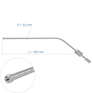 Аспирационная трубка по FERGUSON, Ø2.5 мм, с оливой, с отверстием регулировки потока