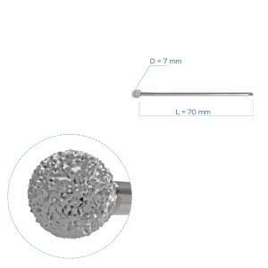 Aлмазный крупнозернистый круглый бор, Ø7, длина 70 мм