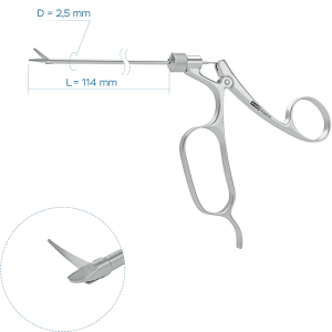 Ножницы носовые изогнутые влево (Ø бранш 3 мм)