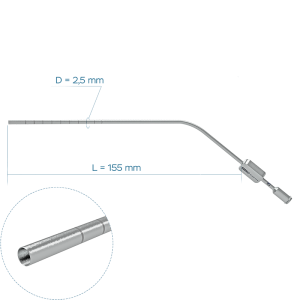 Аспирационная трубка по FERGUSON, Ø2.5 мм, без оливы, с отверстием регулировки потока