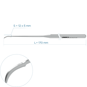 Скальпель радиусный двухсторонний риноскопический (длина лезвия 12 мм)