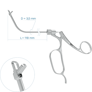 Выкусыватель MACKAY-GRUNEWALD изогнутый 65° (Ø трубки 3.5 мм)