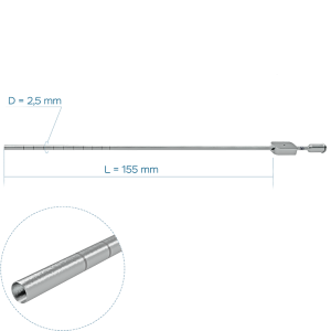 Канюля для промывания прямая, Ø2.5 мм, без оливы