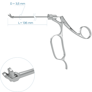 Выкусыватель MACKAY-GRUNEWALD с браншами, изогнутыми вверх под углом 45° (Ø трубки 3.5 мм)